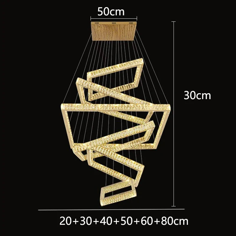 Afralia™ Crystal Chandelier: Elegant Living Room & Stair Pendant Light