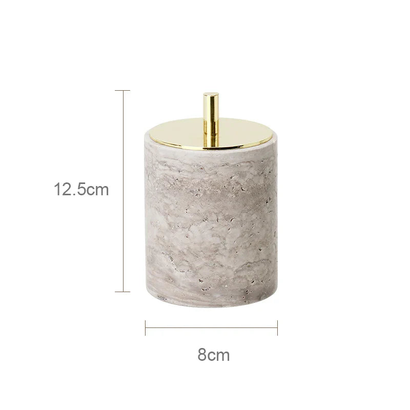 Afralia™ Natural Marble Bathroom Set with Soap Dispenser, Diffuser, & Holder Tray