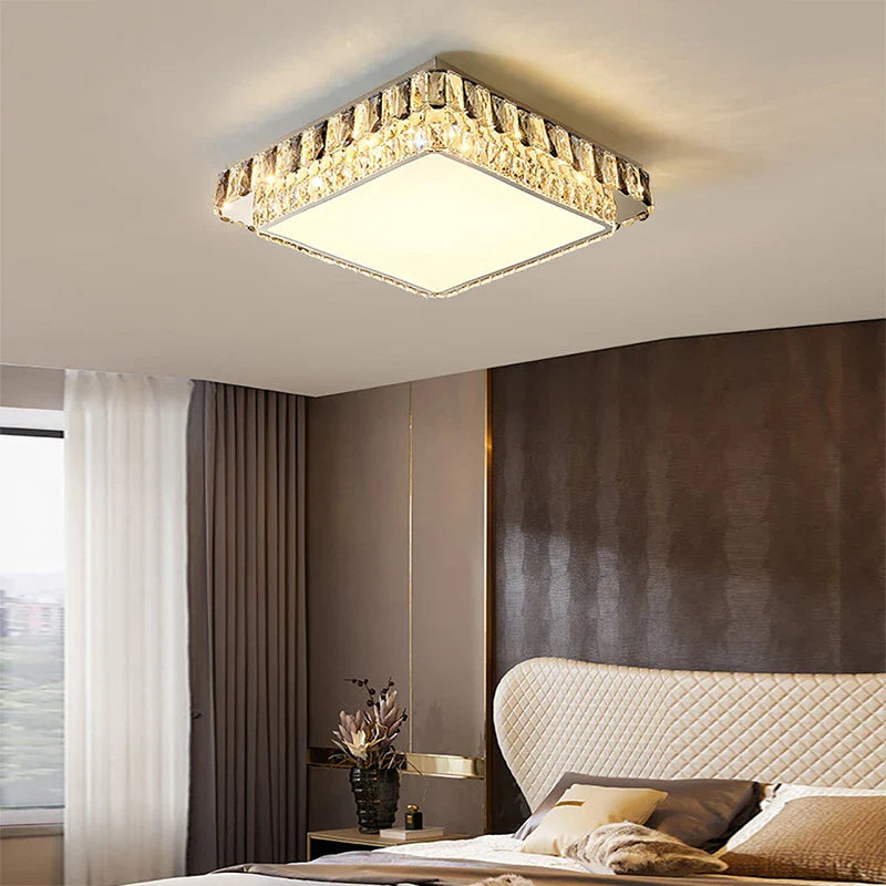 Afralia™ Modern Crystal LED Ceiling Chandelier for Living Room and Bedroom