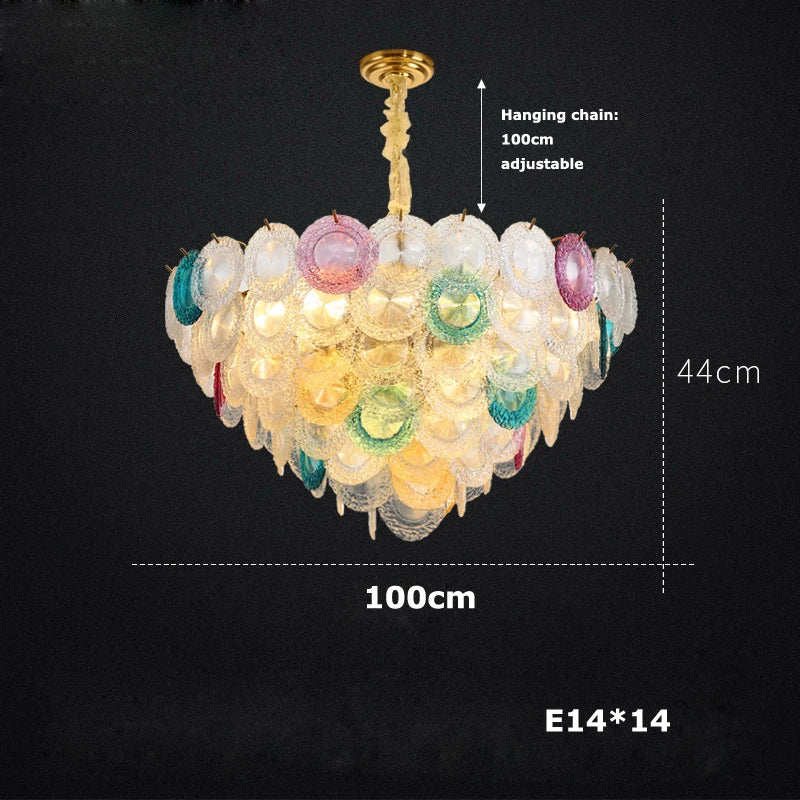 Afralia™ Sunflower Glass LED Chandelier: Colorful Indoor Decor Fixture for Living Room