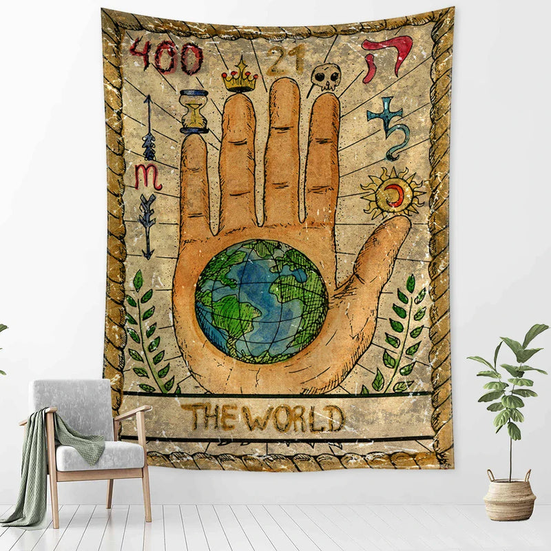 Constellation Tarot Tapestry - Bohemian Hippie Wall Hanging for Home Decor by Afralia™