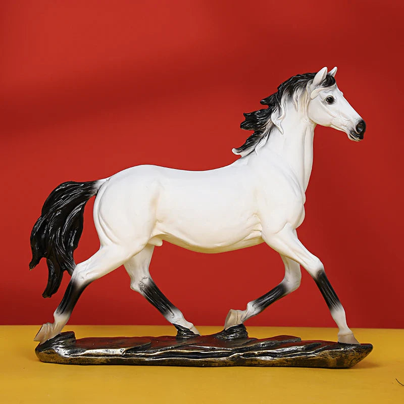 Afralia™ Elegant Horse Resin Statue for Home Office Decor