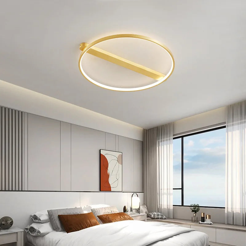 Afralia™ Modern Circle LED Ceiling Lamp for Bedroom Study Living Room Decor