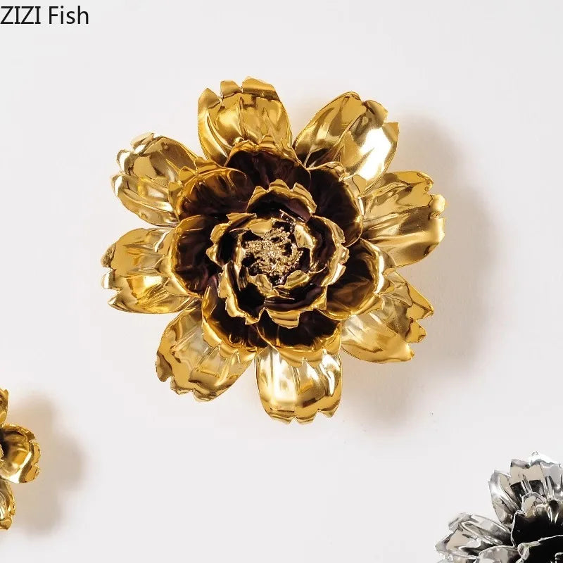 Afralia™ Elegant Porcelain Peony Flower Wall Ornaments