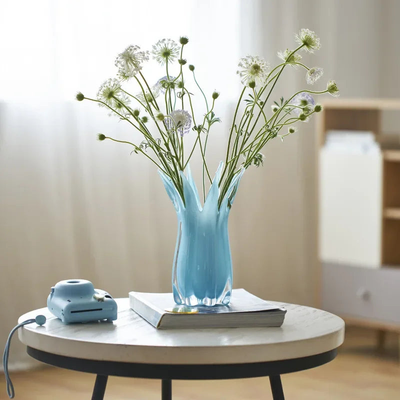 Afralia™ Geometric Bud Glass Vase for Home Decoration and Storage
