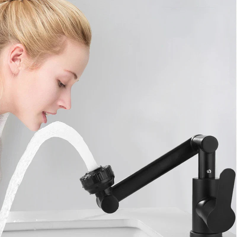 Afralia™ Matte Black Bathroom Mixer Tap with 360° Rotation and 2 Spraying Modes