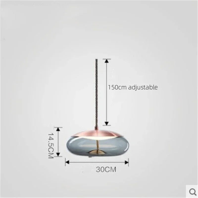 Afralia™ Modern LED Glass Chandelier for Living Room Bedroom Kitchen Pendant Lamp