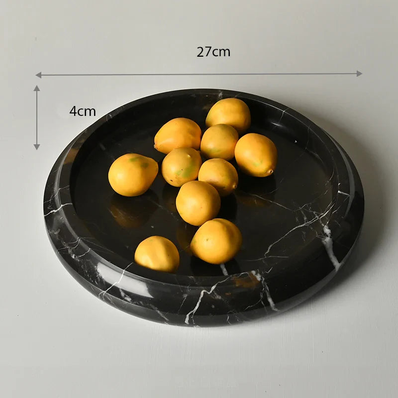 Afralia™ Marble Serving Tray & Decorative Flower Pot for Coffee Table & Green Moss Plant