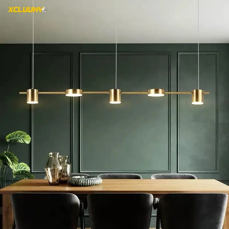 Afralia™ Minimalist Pendant Light Strips Chandelier for Bar Dining Room Table