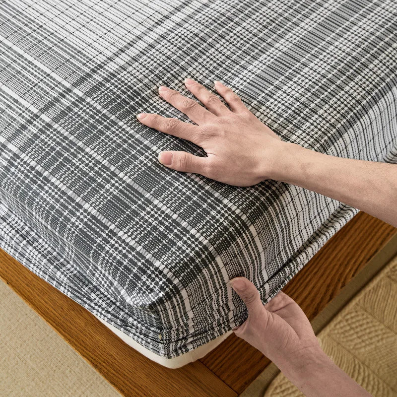 Afralia™ Coarse Cotton Queen Fitted Sheet: Comfortable, Durable Maternal Child Bedding