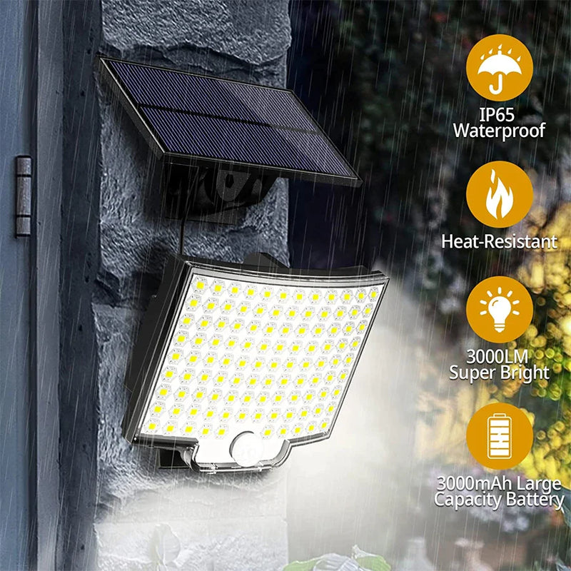 Afralia™ Solar Security Spotlight 328 LEDs 3 Modes IP65 Waterproof Motion Sensor