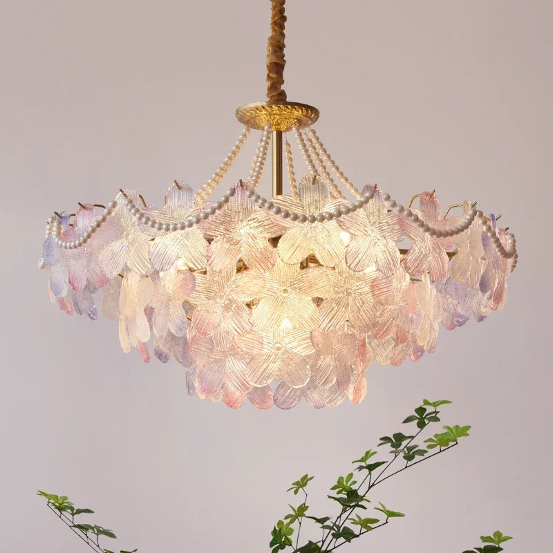 Afralia™ Crystal Snow Petals Chandelier | Modern French Living Room Lighting