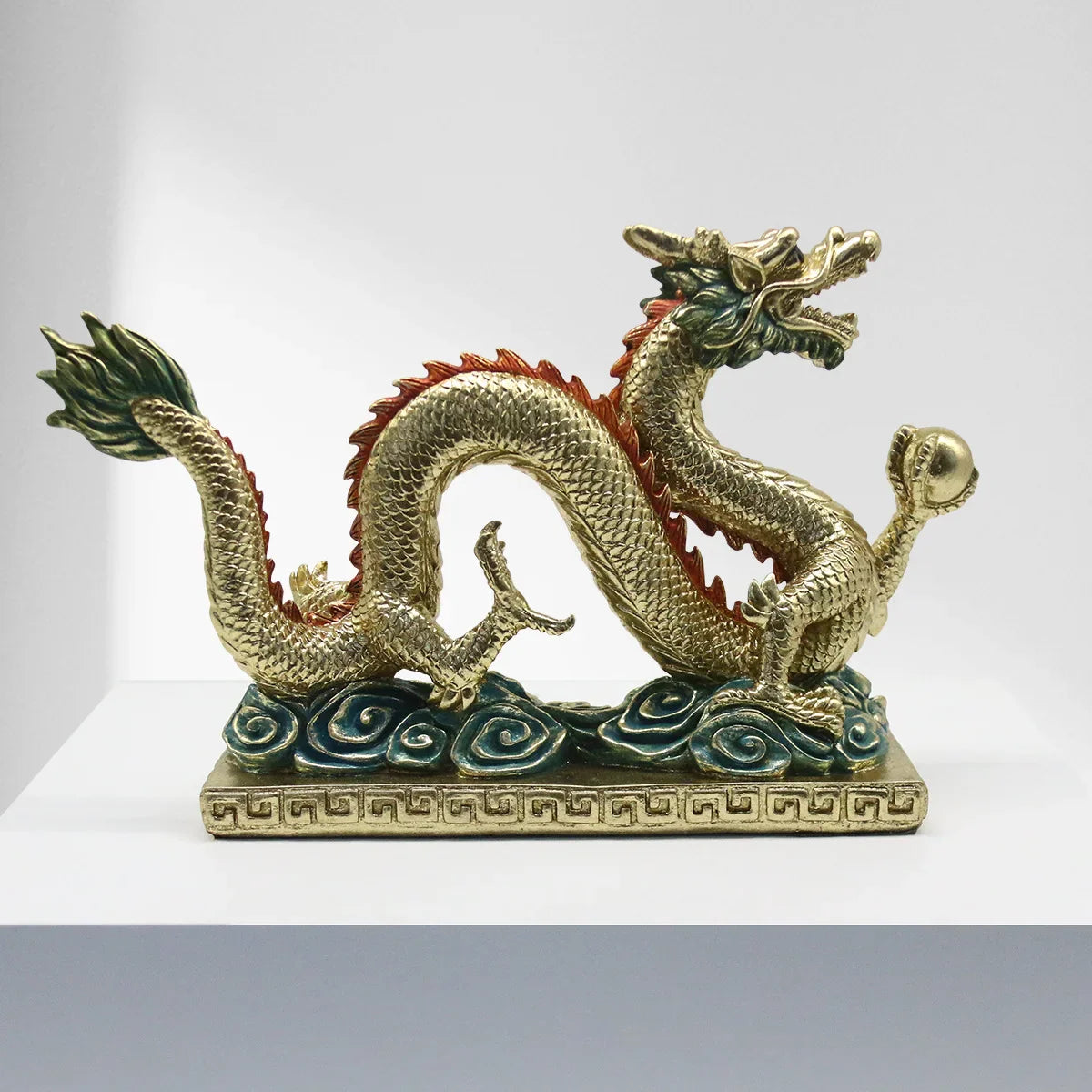 Afralia™ Chinese Dragon Resin Sculpture - Zodiac Home Decor Accessory
