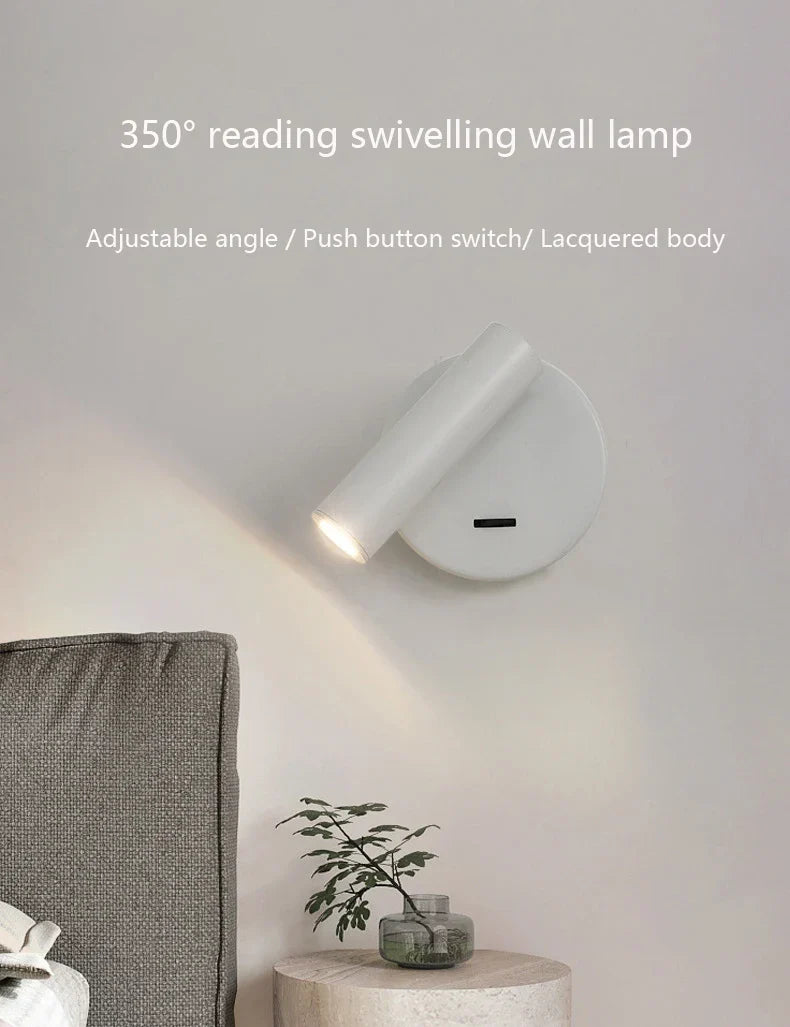 Afralia™ Bedroom Wall Lamp Surface Spotlight Indoor Reading Sconce Lights