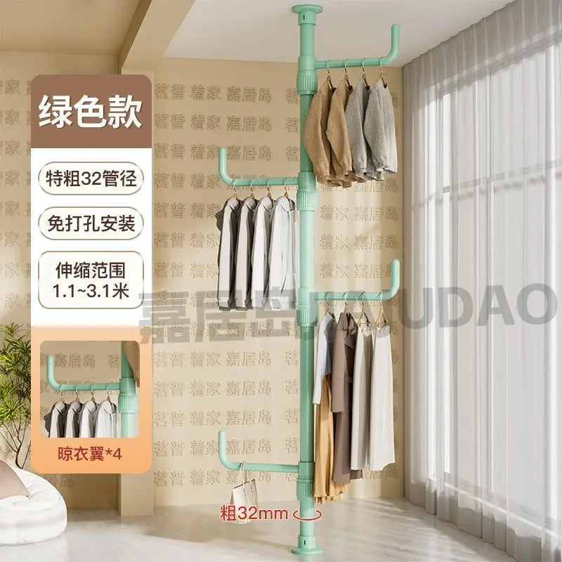 Afralia™ Clothing Storage Hanging Rail Coat Rack for Bedroom and Living Room