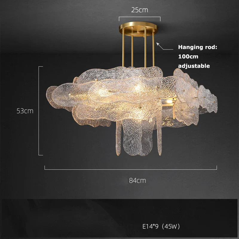 Afralia™ Glass Stainless Steel LED Chandelier Light for Dining Room
