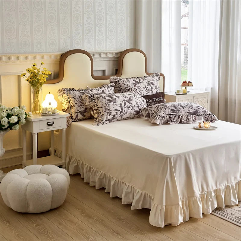 Afralia™ Luxury Lace Ruffles Princess Bedding Set - Queen/King Size