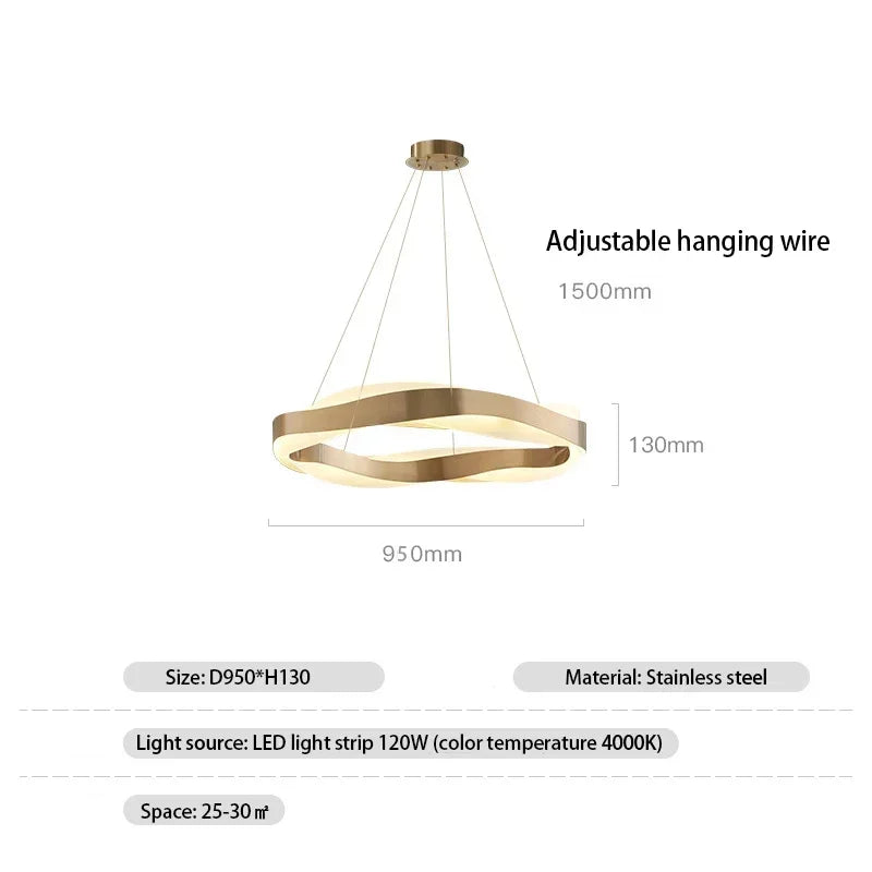 Afralia™ Black Circle Chandelier Luxury Pendant Light for Home Decor