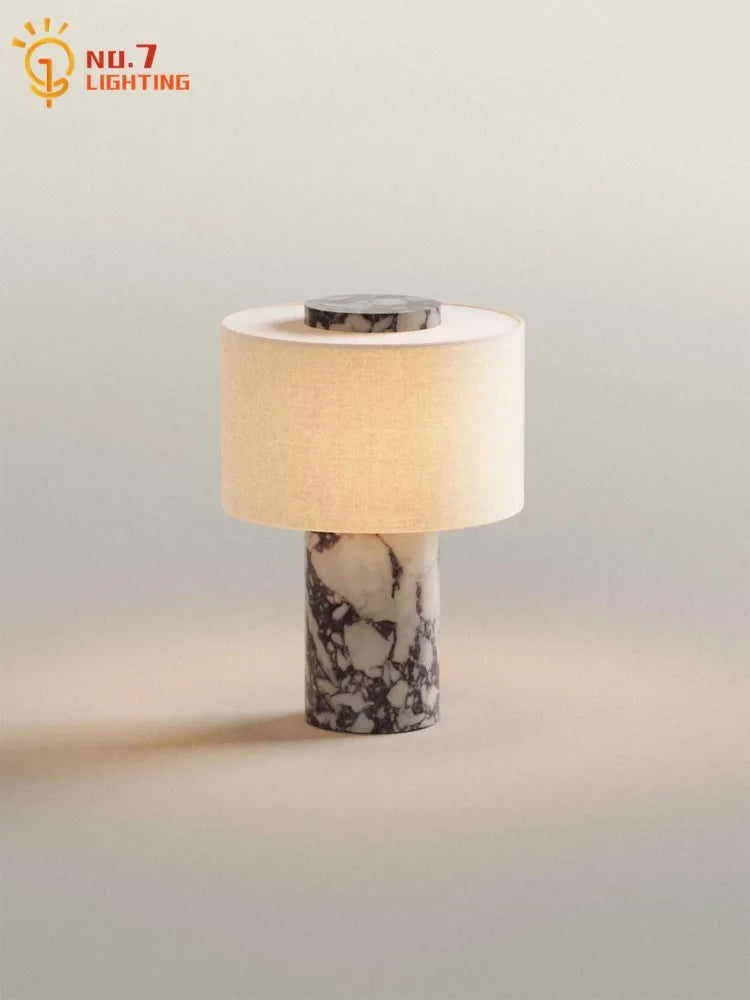 Afralia™ Marble Table Lamp Touch USB Charging LED Desk Light