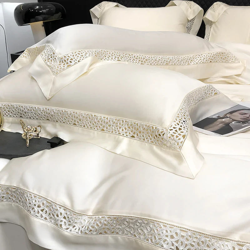 Afralia™ Eucalyptus Lyocell 1000TC Luxury Bedding Set with Wide Edge, Soft Silky & Breathable