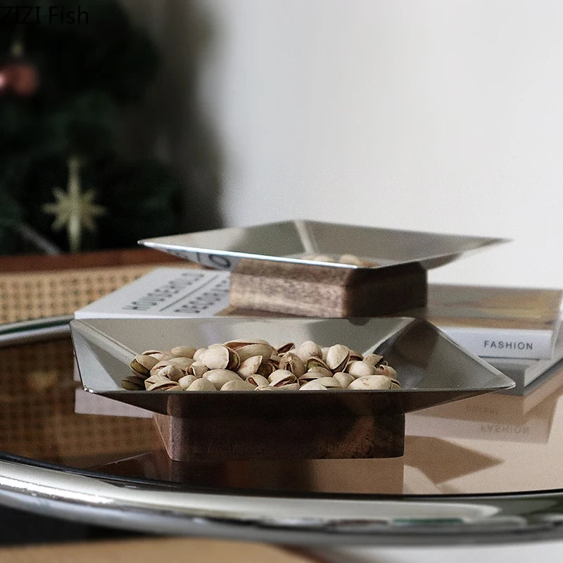 Afralia Acacia Wooden Fruit Bowl Tray for Living Room Coffee Table Décor
