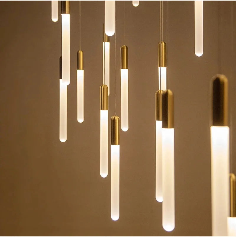 Afralia™ LED Chandelier: Modern Staircase & Kitchen Pendant Light for Home Decoration