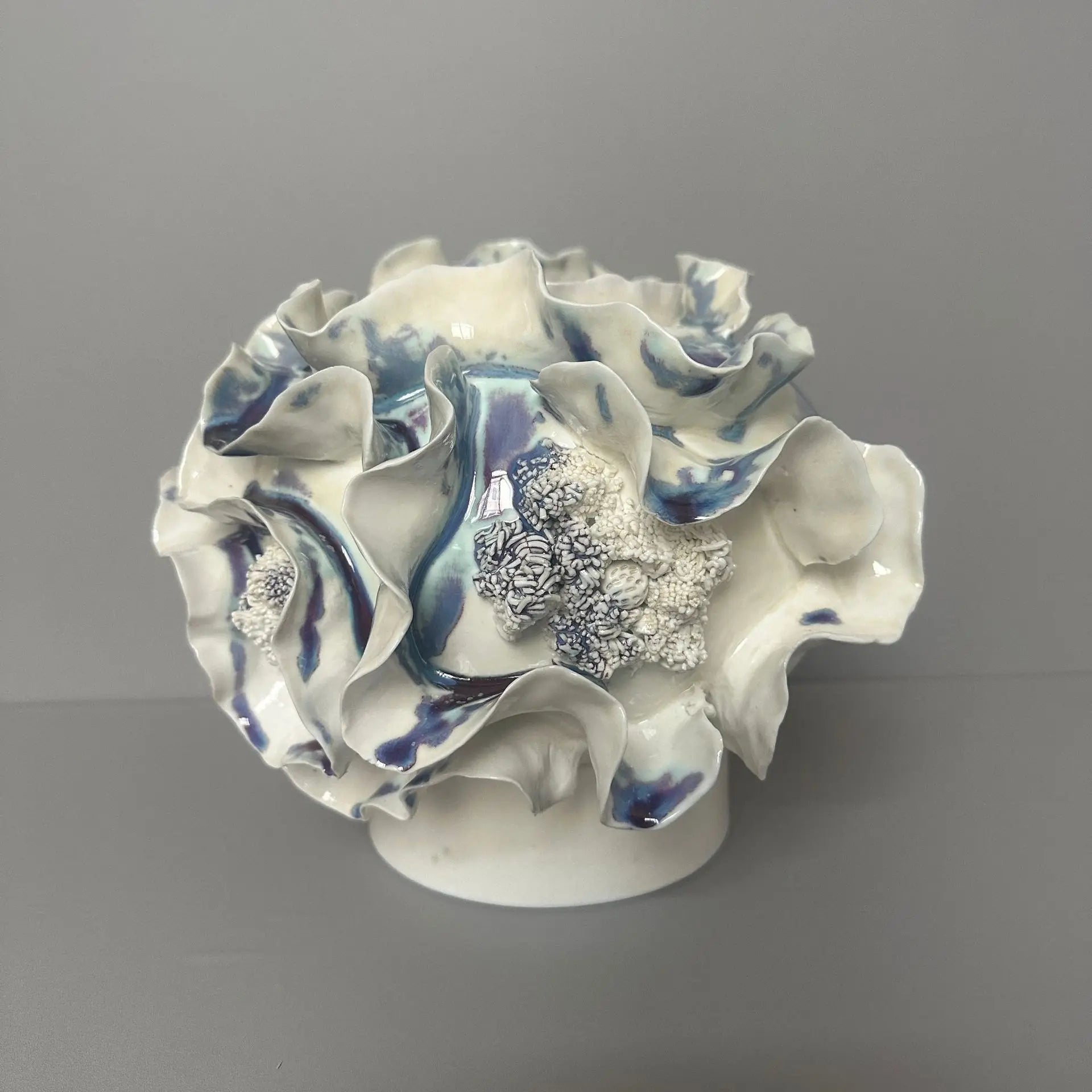 Afralia™ Handmade Porcelain Fold Pattern Vase - Home Decoration & Floral Arrangement