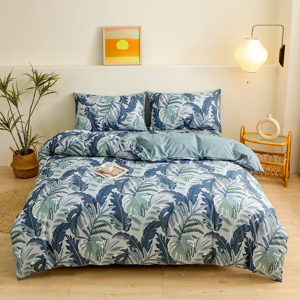 Afralia™ Simple Bouquet Print 3Pc Bedding Set with Pillowcases
