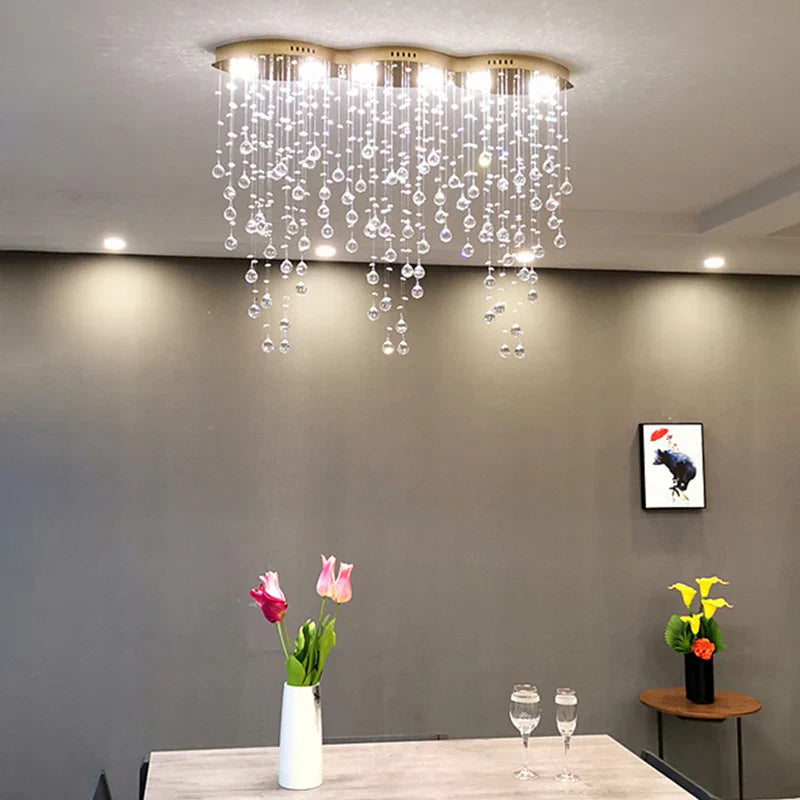 Afralia™ Oval Crystal Chandelier Lighting for Living Room and Bar - Modern Pendant Light