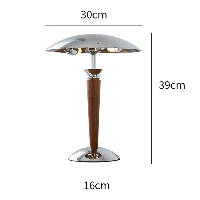 Afralia™ Scandinavia Chrome Desk Lamp Wood Bracket - Stylish Lighting Fixture