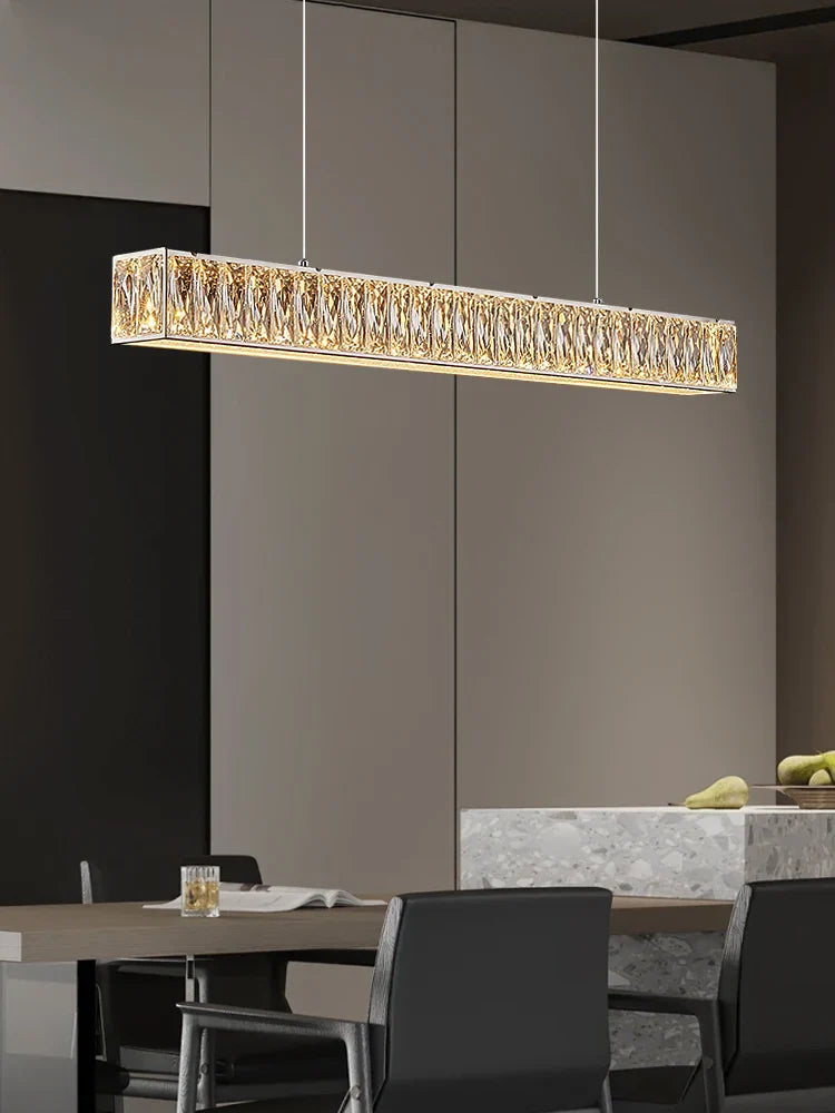 Afralia™ Crystal Pendant Light: Modern Luxury LED Dining Chandelier for Dining Room, Restaurant, Bar
