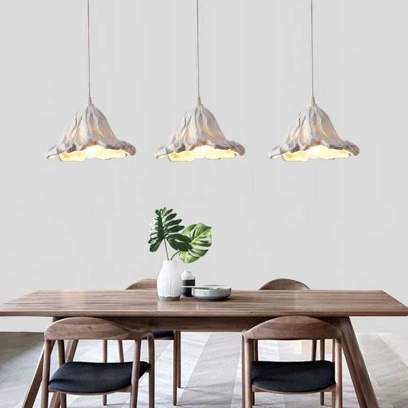 Afralia™ Retro Resin Lotus Leaf Pendant Lights for Home Decor and Interior Lighting