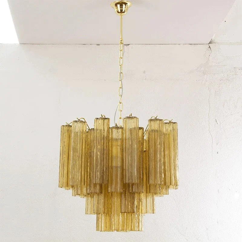 Afralia™ Modern French Design LED Stained Glass Chandelier for Kitchen Bedroom