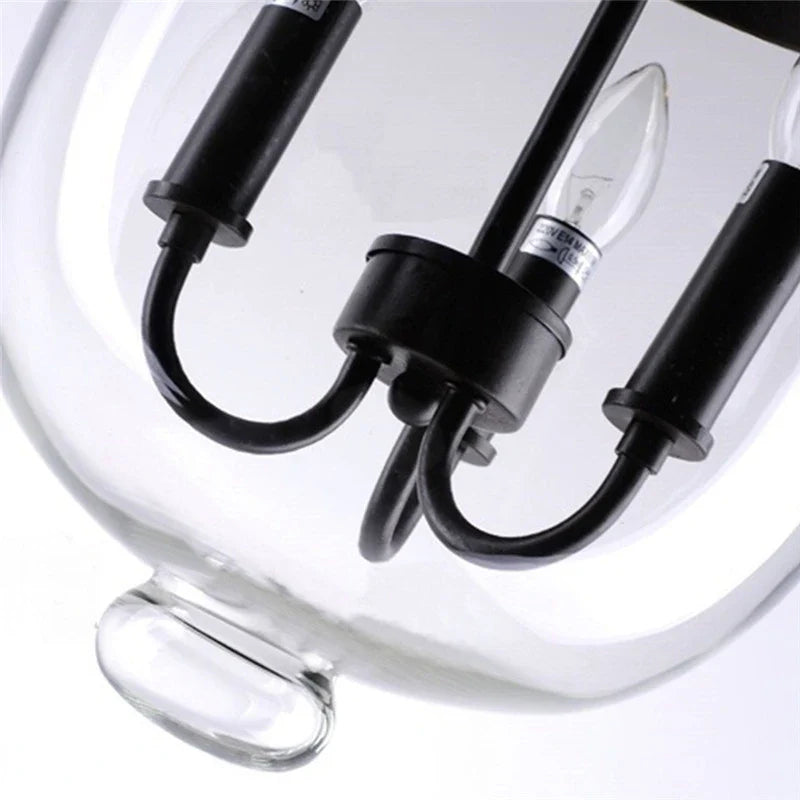 Afralia™ Glass Bucket Pendant Light Retro Dining Room Foyer Black/Rust LED Fixture