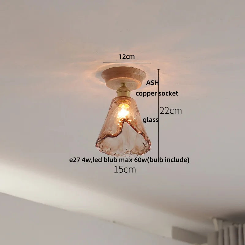 Afralia™ Clear Glass LED Ceiling Light, Modern Nordic Bedroom Decor Ceiling Lamp