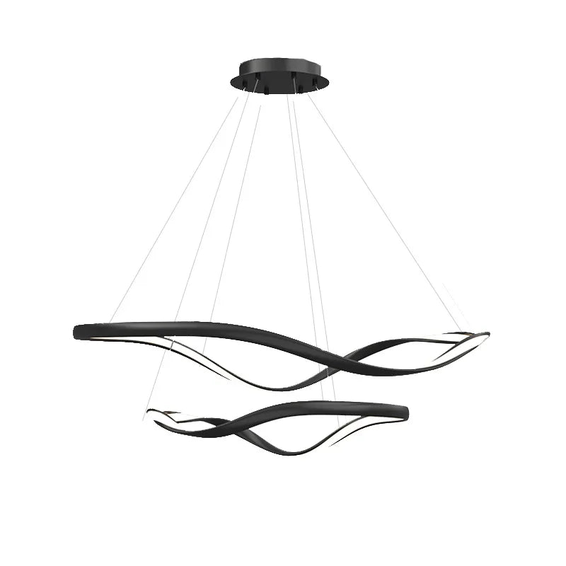 Afralia™ Modern LED Chandelier: Black, White, Gold, Aluminium, Adjustable Ring for Home Décor.