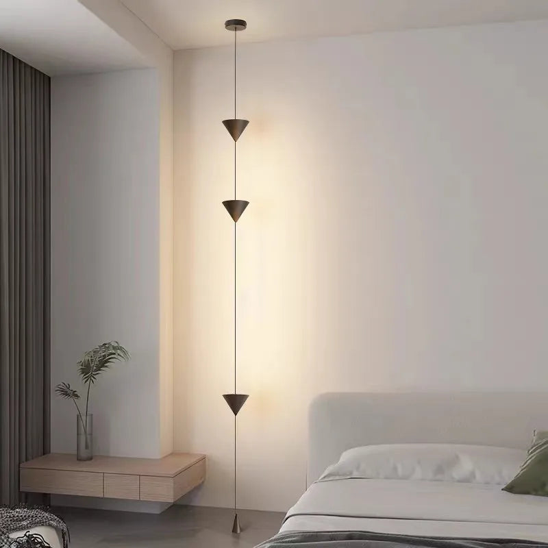 Nordic Black Cone Pendant Light for Bedroom and Living Room by Afralia™