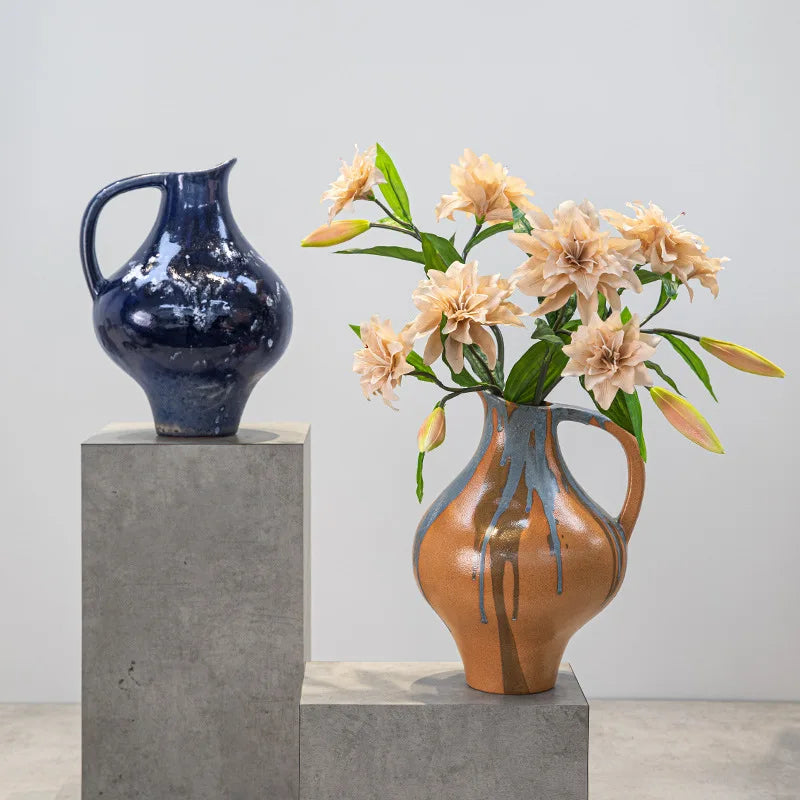 Afralia™ Ceramic Graffiti Vase Handcrafted Porcelain Floral Arrangement Home Decor