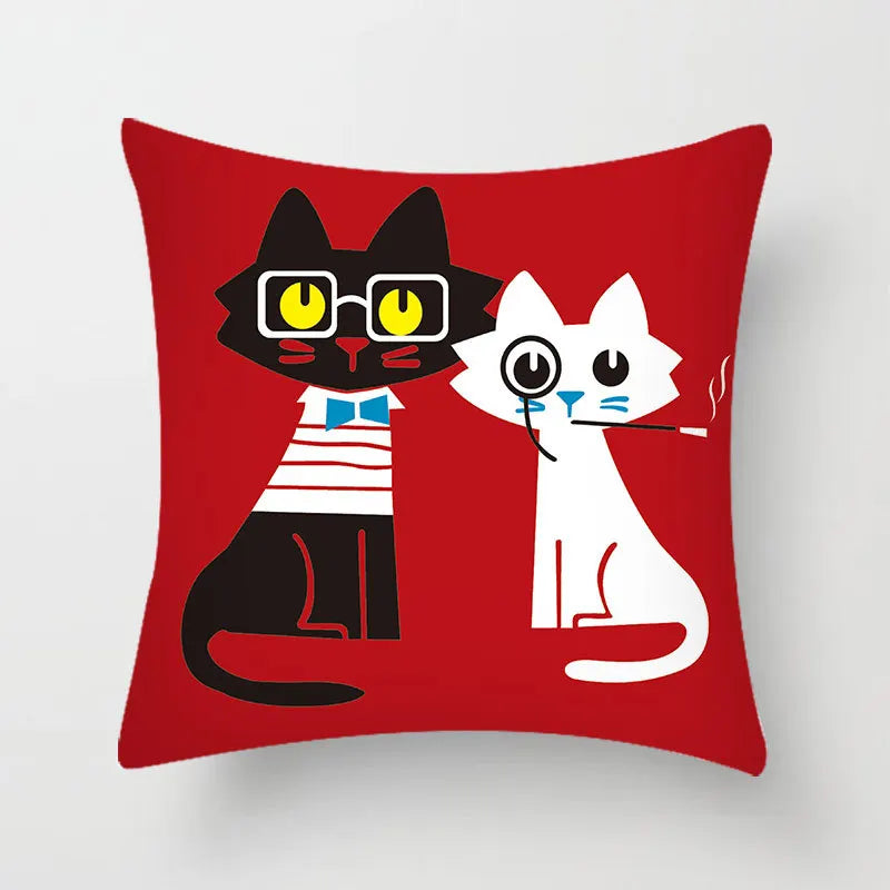 Afralia™ Hello Cat Pillow Cover - Modern Design for Home Decor - Cute & Cozy