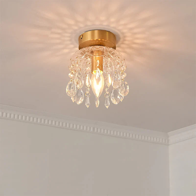 Afralia™ Nordic Luxury LED Ceiling Light Copper Glass Luminaire