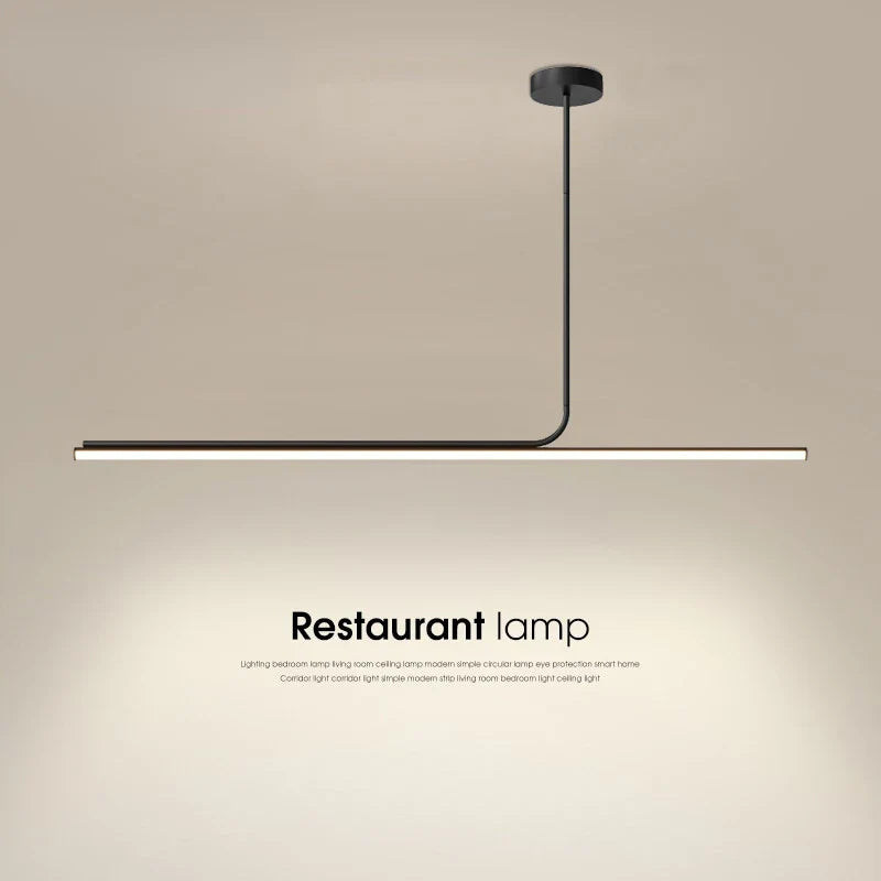 Afralia™ Minimalist Long Pendant Lamp 360 Luminous Strip Modern Dining Hanging Light