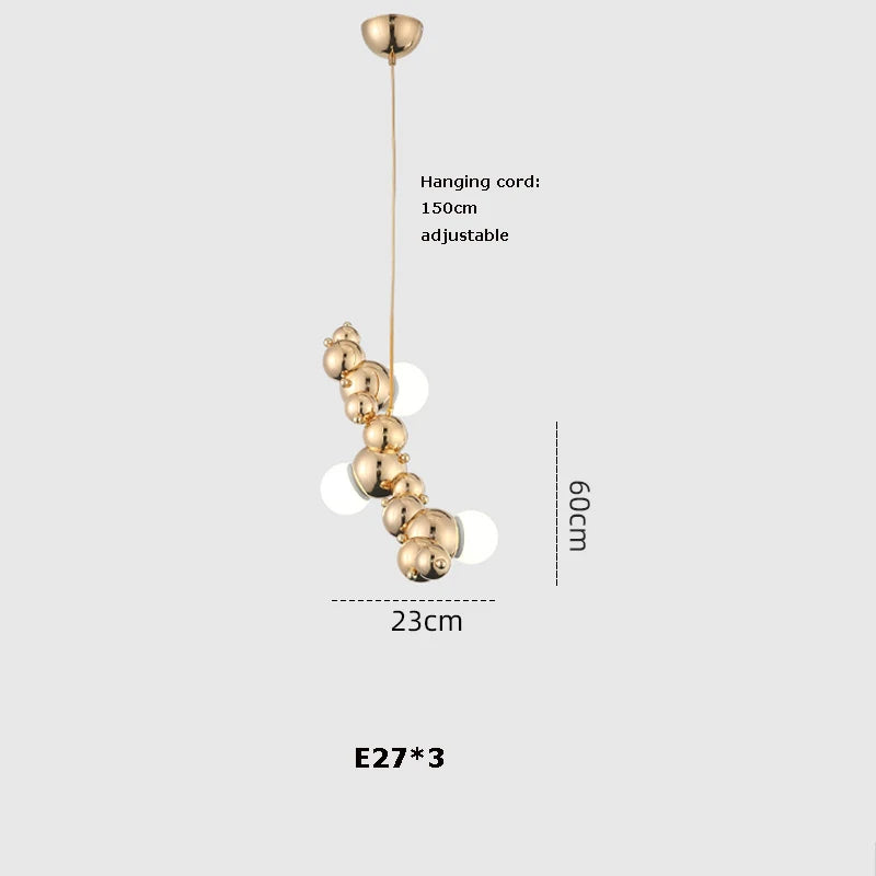 Afralia™ Silver Gold Molecule Stainless Steel LED Chandelier - 2022 Trend
