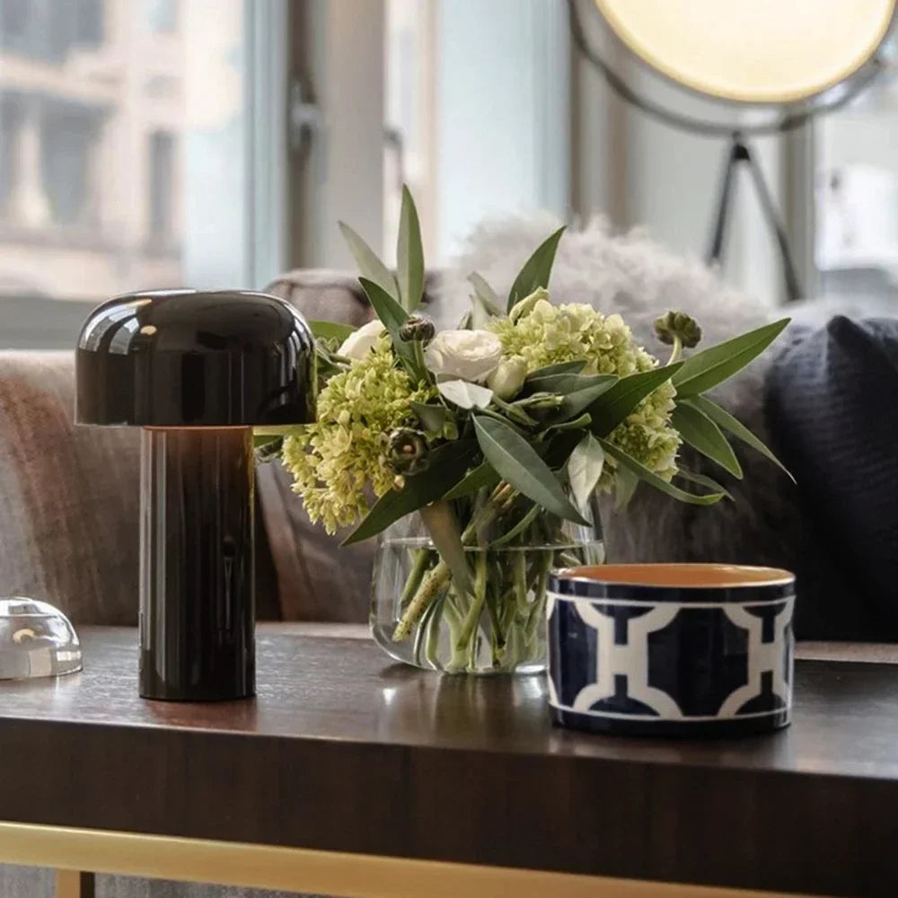 Afralia™ Mushroom Table Lamp: Rechargeable Cordless Night Light for Bedroom Decor