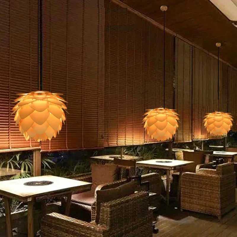 Afralia™ Nordic Pinecone Chandelier DIY Puzzle Pendant Lamp for Kitchen Dining Room Bar