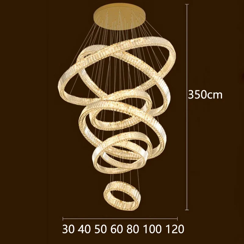 Afralia™ Crystal Chandelier: Luxury Living Room Pendant Light, Stair Lamp & Ceiling Lighting