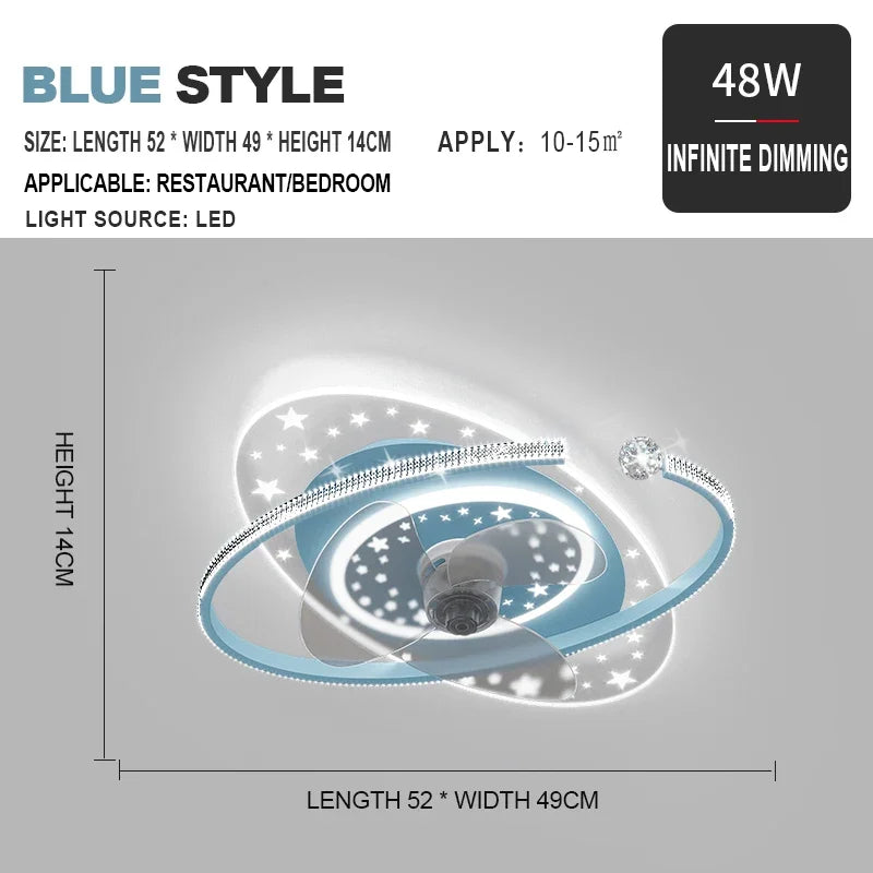 Afralia™ Ceiling Fan Light with 360° Rotation - Quiet & Stylish for Home Décor