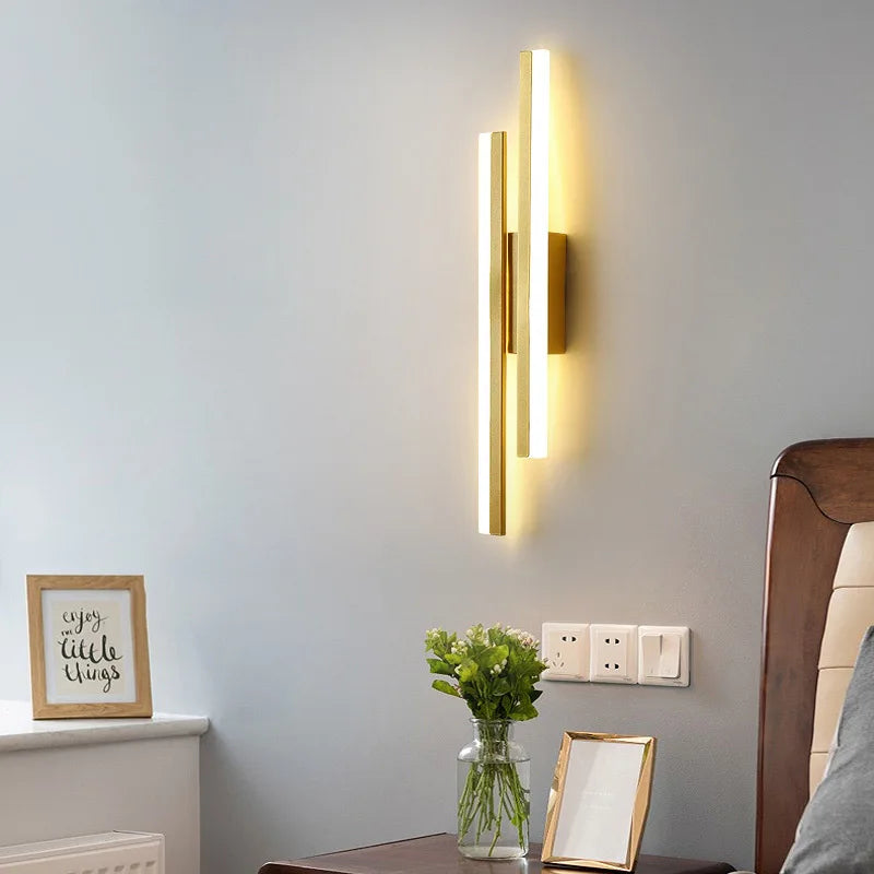 Afralia™ Modern Nordic Gold/Black LED Wall Lamp for Living Room, Bedroom, Bedside - Indoor Lighting Fixtures