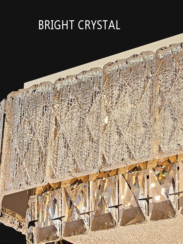 Afralia™ Glass Crystal LED Ceiling Lamp Modern Minimalist Home Décor Light Fixtures