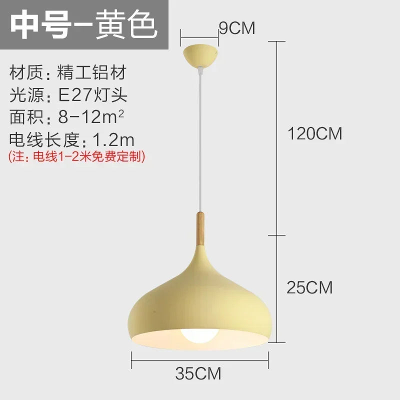 Afralia™ Nordic Macaroon Color Pendant Light LED Single Head Chandelier for Kitchen & Cafe