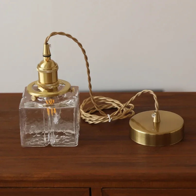 Afralia™ Vintage Brass Glass Pendant Lamp Rustic LED Ceiling Chandeliers